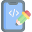 mobile-app-development-icons-with-code-symbol-on-mobile-screen